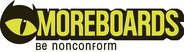 geld-schwarzes Moreboards-Logo: be noconform mit schwarz-gelbem Auge 