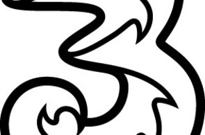 Das Logo Drei in schwarz auf weißem Hintergrund.