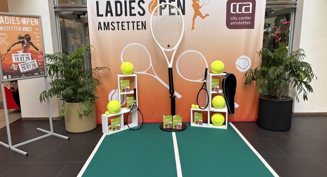 Selfiepoint mit Tennis Equipment im CCA