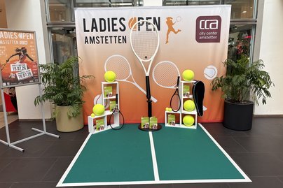 Selfiepoint mit Tennis Equipment im CCA